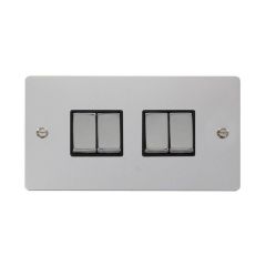 Click Define FPCH414BK 10AX 4 Gang 2 Way Plate Switch Chrome
