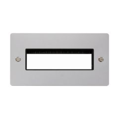 Click Define FPCH426BK 2 Gang MiniGrid Unfurnished Plate - 6 In-Line Apertures Chrome