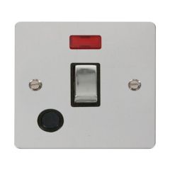 Click Define FPCH523BK 20A DP Plate Switch With Optional Flex Outlet With Neon Chrome