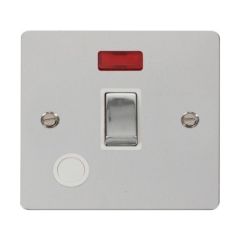 Click Define FPCH523WH 20A DP Plate Switch With Optional Flex Outlet With Neon Chrome