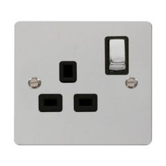 Click Define FPCH535BK 13A 1 Gang DP Switched Socket Outlet Chrome