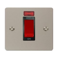 Click Define FPPN201BK 45A 1 Gang DP Plate Switch With Neon Pearl Nickel