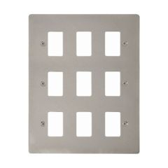 Click Define FPPN20509 9 Gang GridPro Frontplate Pearl Nickel