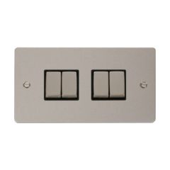 Click Define FPPN414BK 10AX 4 Gang 2 Way Plate Switch Pearl Nickel