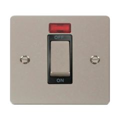 Click Define FPPN501BK 45A 1 Gang DP Plate Switch With Neon Pearl Nickel