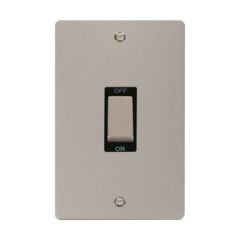 Click Define FPPN502BK 45A 2 Gang (Vertical) DP Plate Switch Pearl Nickel