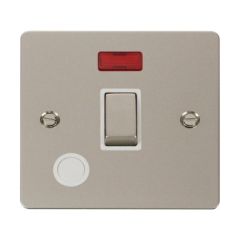 Click Define FPPN523WH 20A DP Plate Switch With Optional Flex Outlet With Neon Pearl Nickel