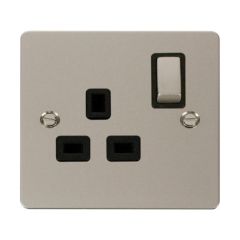 Click Define FPPN535BK 13A 1 Gang DP Switched Socket Outlet Pearl Nickel