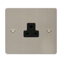Click Define FPSS039BK 2A Round Pin Socket Outlet Stainless Steel