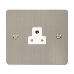 Click Define FPSS039WH 2A Round Pin Socket Outlet Stainless Steel