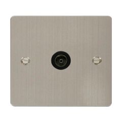 Click Define FPSS065BK Single Non-Isolated Coaxial Outlet Stainless Steel