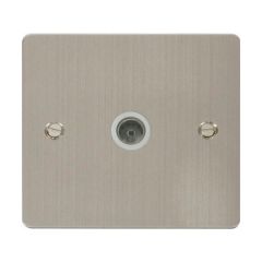 Click Define FPSS065WH Single Non-Isolated Coaxial Outlet Stainless Steel