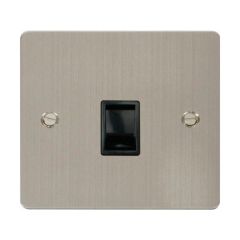 Click Define FPSS115BK Single RJ11 (Irish/US) Outlet Stainless Steel