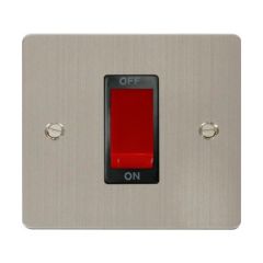 Click Define FPSS200BK 45A 1 Gang DP Plate Switch Stainless Steel
