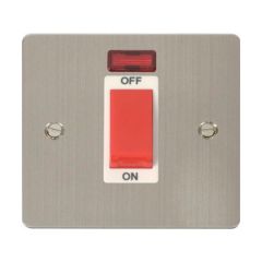 Click Define FPSS201WH 45A 1 Gang DP Plate Switch With Neon Stainless Steel