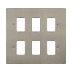 Click Define FPSS20506 6 Gang GridPro Frontplate Stainless Steel