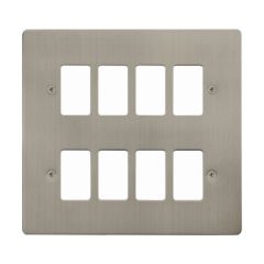 Click Define FPSS20508 8 Gang GridPro Frontplate Stainless Steel