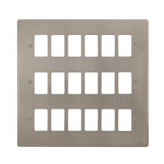 Click Define FPSS20518 18 Gang GridPro Frontplate Stainless Steel