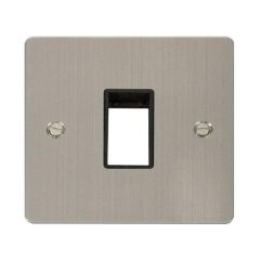 Click Define FPSS401BK 1 Gang MiniGrid Unfurnished Plate - 1 Aperture Stainless Steel