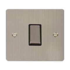 Click Define FPSS411BK 10AX 1 Gang 2 Way Plate Switch Stainless Steel