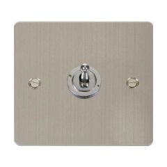 Click Define FPSS421 10AX 1 Gang 2 Way Toggle Plate Switch Stainless Steel