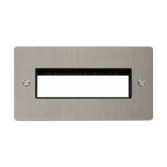 Click Define FPSS426BK 2 Gang MiniGrid Unfurnished Plate - 6 In-Line Apertures Stainless Steel