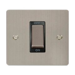 Click Define FPSS500BK 45A 1 Gang DP Plate Switch Stainless Steel