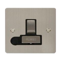Click Define FPSS551BK 13A DP Switched FCU With Optional Flex Outlet Stainless Steel