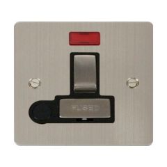 Click Define FPSS552BK 13A DP Switched FCU With Neon & Optional Flex Outlet Stainless Steel