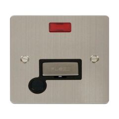 Click Define FPSS553BK 13A FCU With Neon & Optional Flex Outlet Stainless Steel