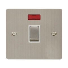 Click Define FPSS723WH 20A DP Plate Switch With Neon Stainless Steel