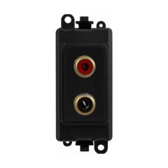 Click GridPro GM2490BK Twin RCA (Phono) Outlet Module