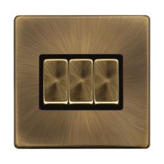 Definity SFAB413BK 10AX 3 Gang 2 Way Plate Switch