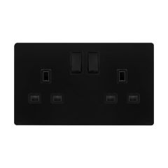Definity SFBK036BK 13A 2 Gang DP Switched Socket Outlet