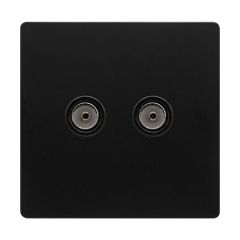 Definity SFBK066BK Twin Non-Isolated Coaxial Outlet