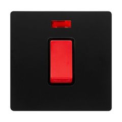 Definity SFBK201BK 50A 1 Gang DP Plate Switch With Neon