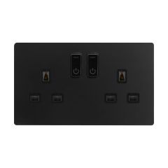 Definity SFBK30036BK 13A 2 Gang Zigbee Smart Switched Socket Outlet & Cover Plate