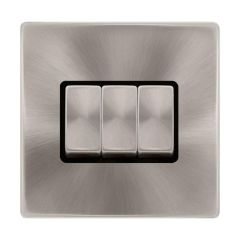 Definity SFBS413BK 10AX 3 Gang 2 Way Plate Switch