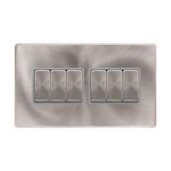 Definity SFBS416GY 10AX 6 Gang 2 Way Plate Switch