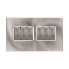 Definity SFBS416PW 10AX 6 Gang 2 Way Plate Switch