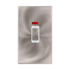 Definity SFBS503PW 50A 2 Gang (Vertical) DP Plate Switch With Neon