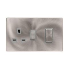 Definity SFBS504GY 50A 2 Gang DP Switch With 13A DP Switched Socket Outlet