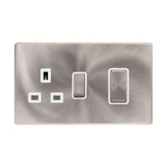 Definity SFBS504PW 50A 2 Gang DP Switch With 13A DP Switched Socket Outlet