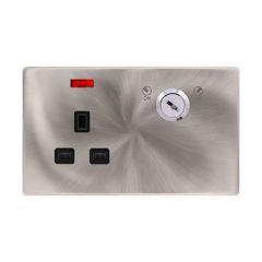 Definity SFBS655BK 13A 1 Gang DP Key Lockable Switched Socket With Neon(Double Plate)