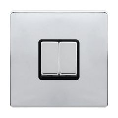 Definity SFCH412BK 10AX 2 Gang 2 Way Plate Switch