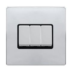 Definity SFCH413BK 10AX 3 Gang 2 Way Plate Switch