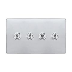 Definity SFCH424 10AX 4 Gang 2 Way Toggle Plate Switch