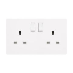 Definity SFMW036PW 13A 2 Gang DP Switched Socket Outlet