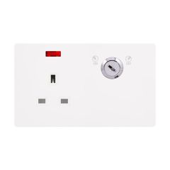 Definity SFMW655PW 13A 1 Gang DP Key Lockable Switched Socket With Neon(Double Plate)