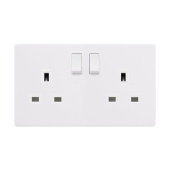 Definity SFPW036PW 13A 2 Gang DP Switched Socket Outlet